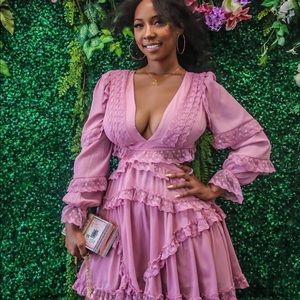 Lace-up Back above the knee Swing Dress